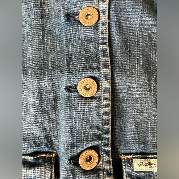 Levi Strauss Signature Y2K Vintage Grunge Blue Jean Jacket Womens size M - Picture 8 of 11